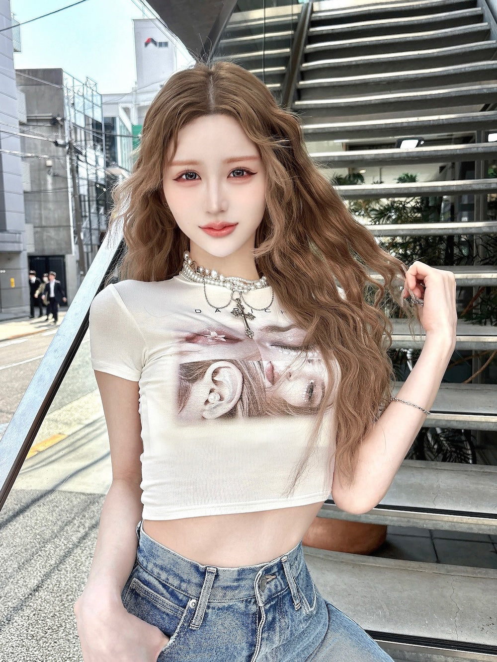 モデル:158cm(着用サイズ:FREE 着用カラー:WHT)