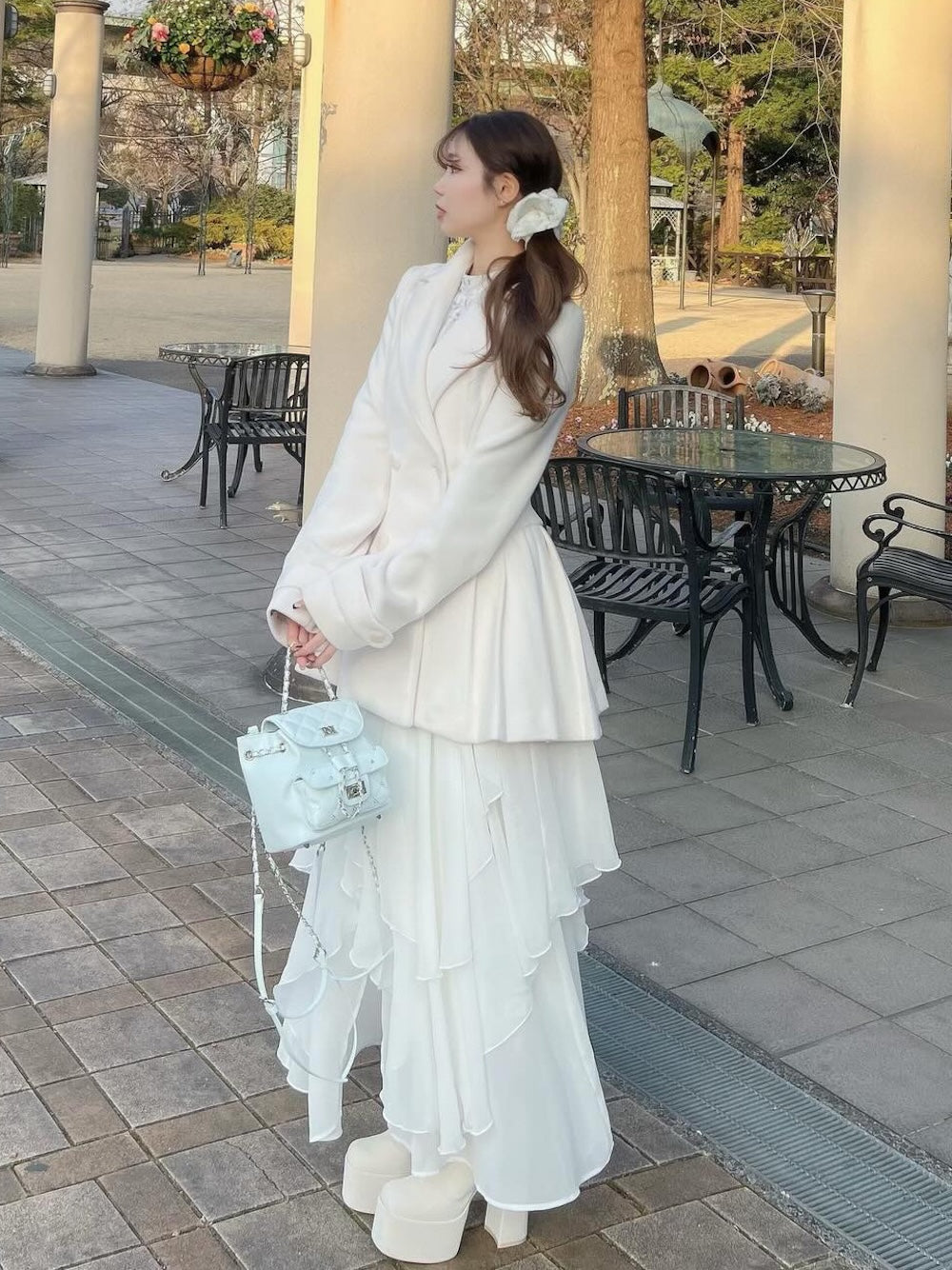 モデル:158cm(着用サイズ:FREE 着用カラー:IVO)