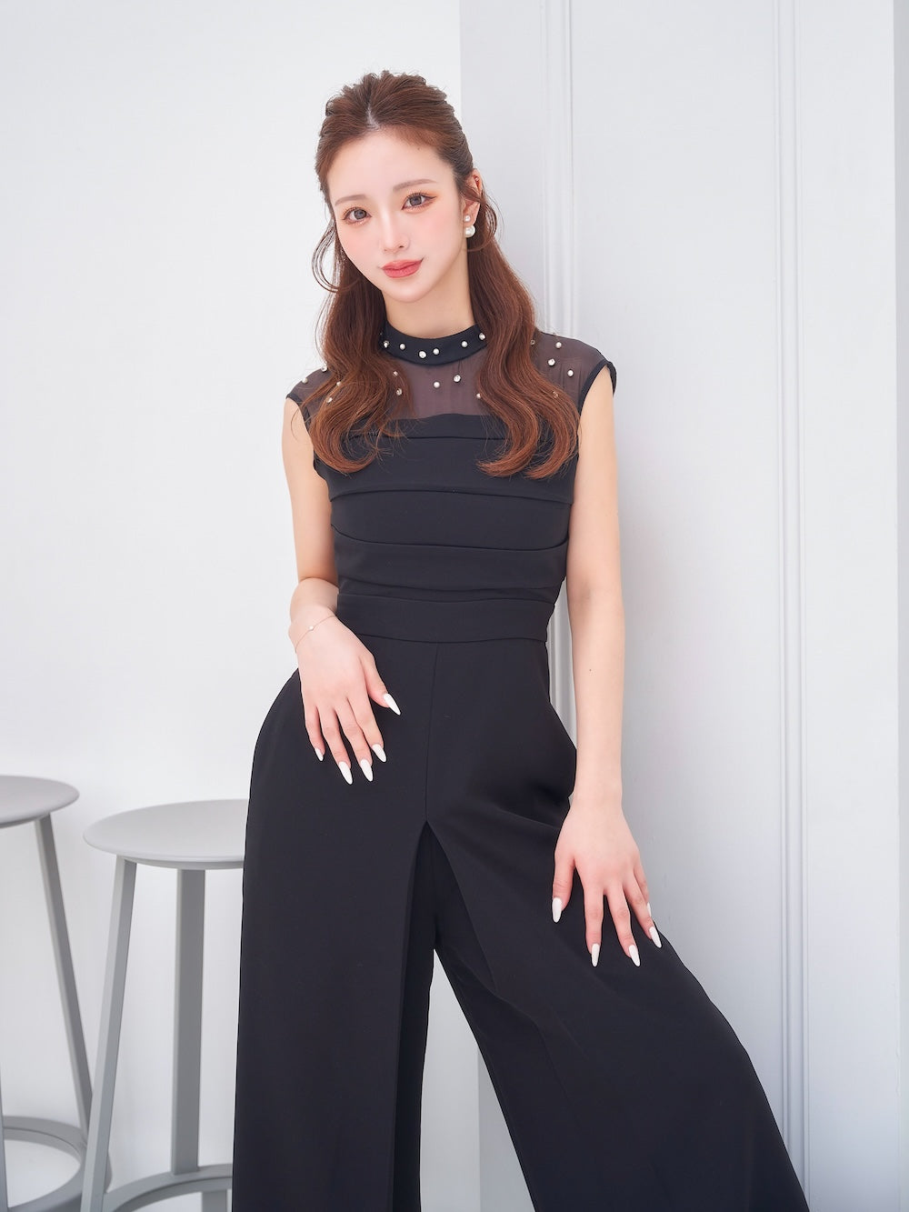 モデル:158cm(着用サイズ:FREE 着用カラー:BLK)