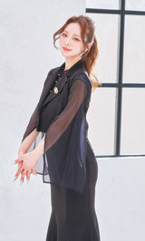 モデル:158cm(着用サイズ:FREE 着用カラー:BLK)