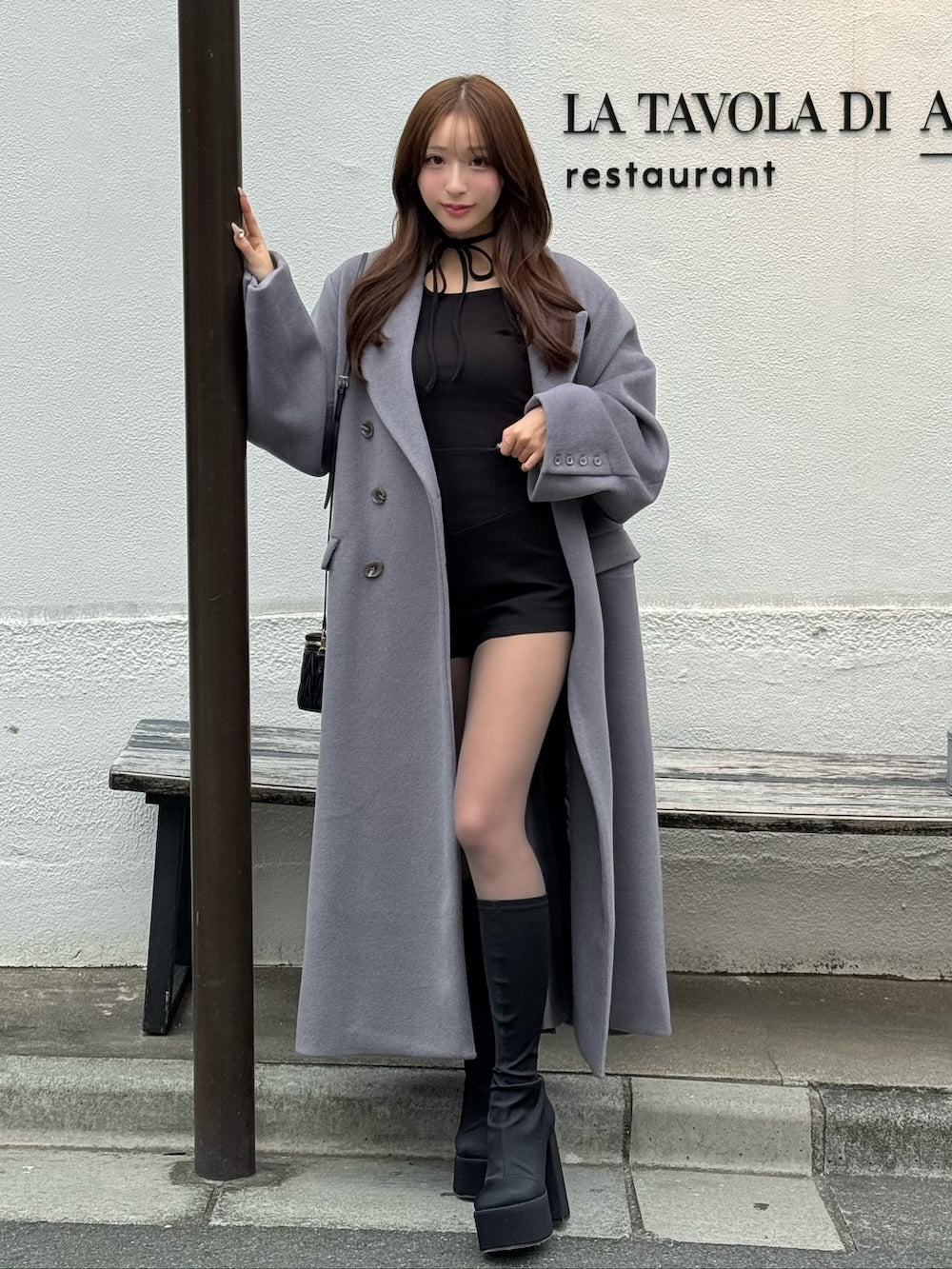 モデル:156cm(着用サイズ:FREE 着用カラー:GRY)