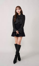 モデル:156cm(着用サイズ:FREE 着用カラー:BLK)
