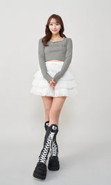 モデル:156cm(着用サイズ:FREE 着用カラー:GRY)