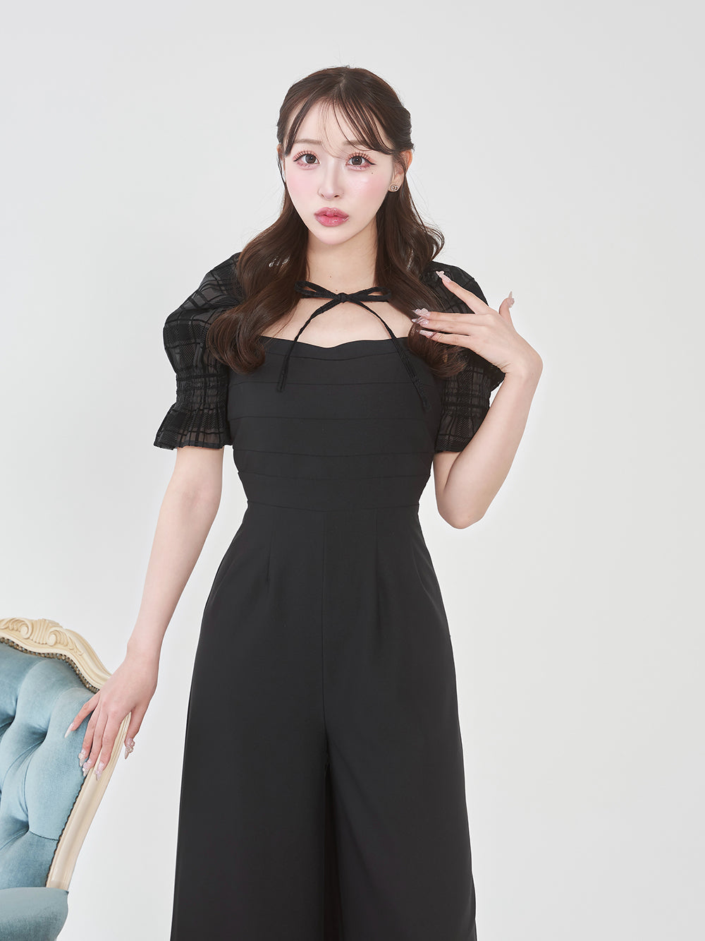モデル:156cm(着用サイズ:FREE 着用カラー:BLK)