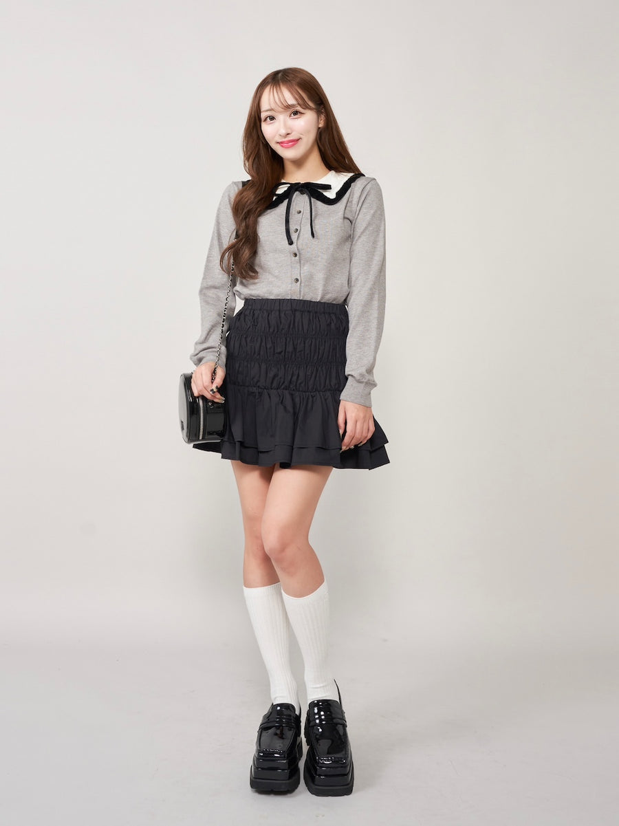 モデル:156cm(着用サイズ:FREE 着用カラー:BLK)