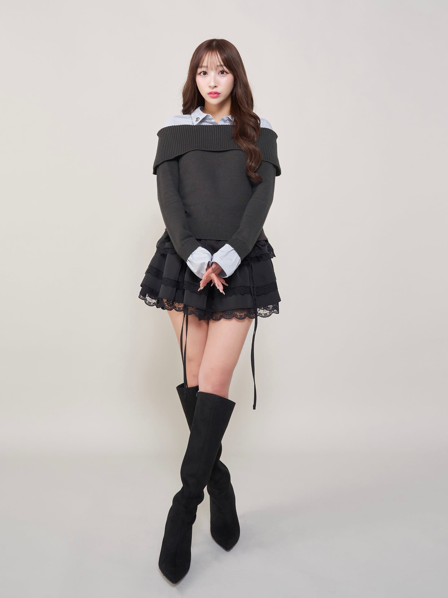 モデル:156cm(着用サイズ:FREE 着用カラー:C-GRY)