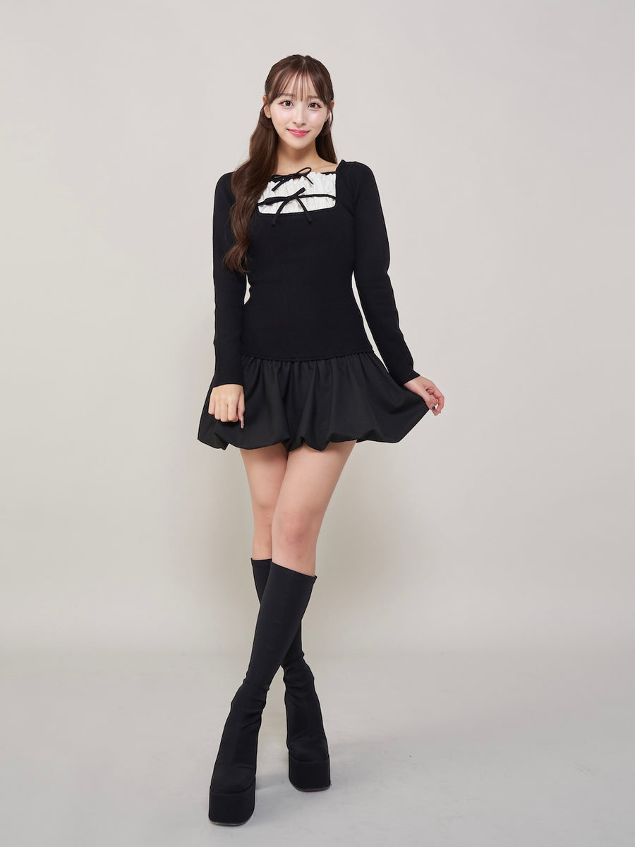 モデル:156cm(着用サイズ:FREE 着用カラー:BLK)