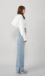 モデル:156cm(着用サイズ:S 着用カラー:I-BLU)