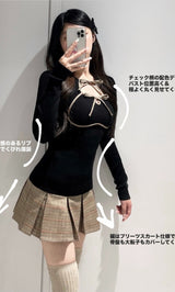 モデル:155cm(着用サイズ:FREE 着用カラー:BLK)