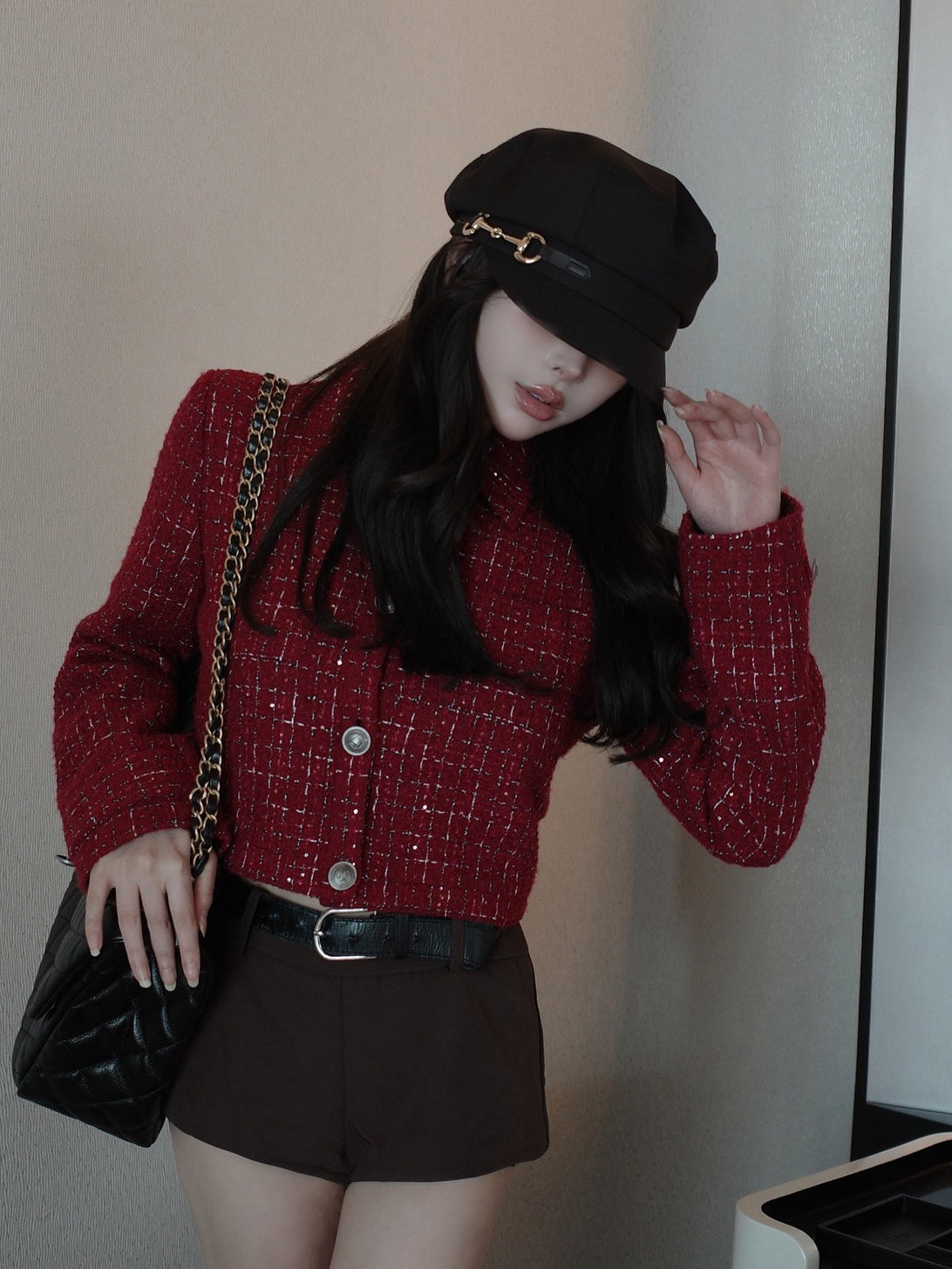 モデル:160cm(着用サイズ:FREE 着用カラー:BRD)