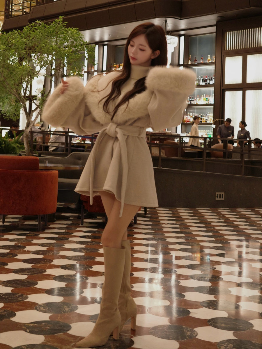 モデル:158cm(着用サイズ:FREE 着用カラー:BEG)