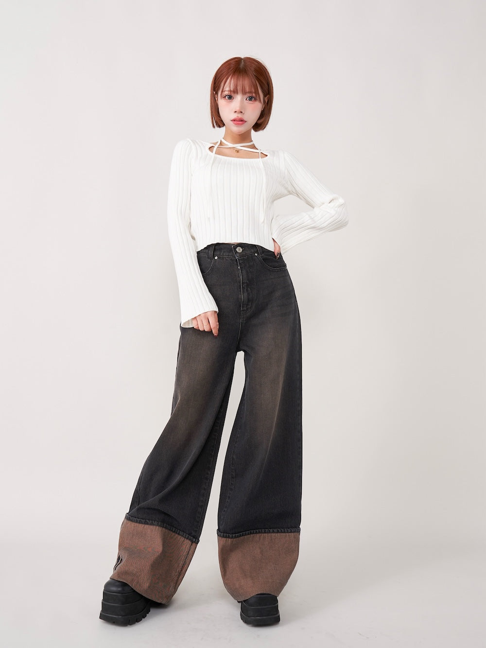 モデル:155cm(着用サイズ:S 着用カラー:BLK)