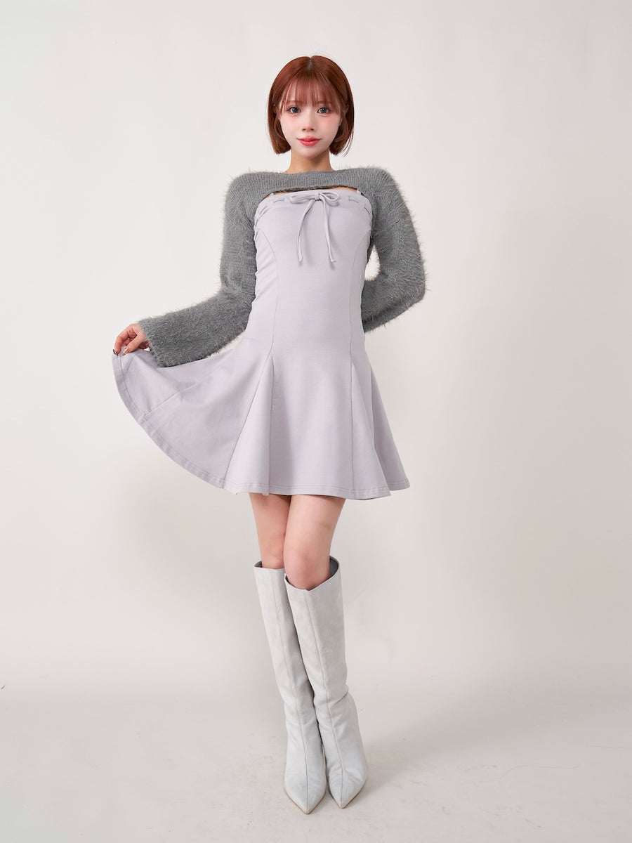 モデル:155cm(着用サイズ:FREE 着用カラー:GRY)