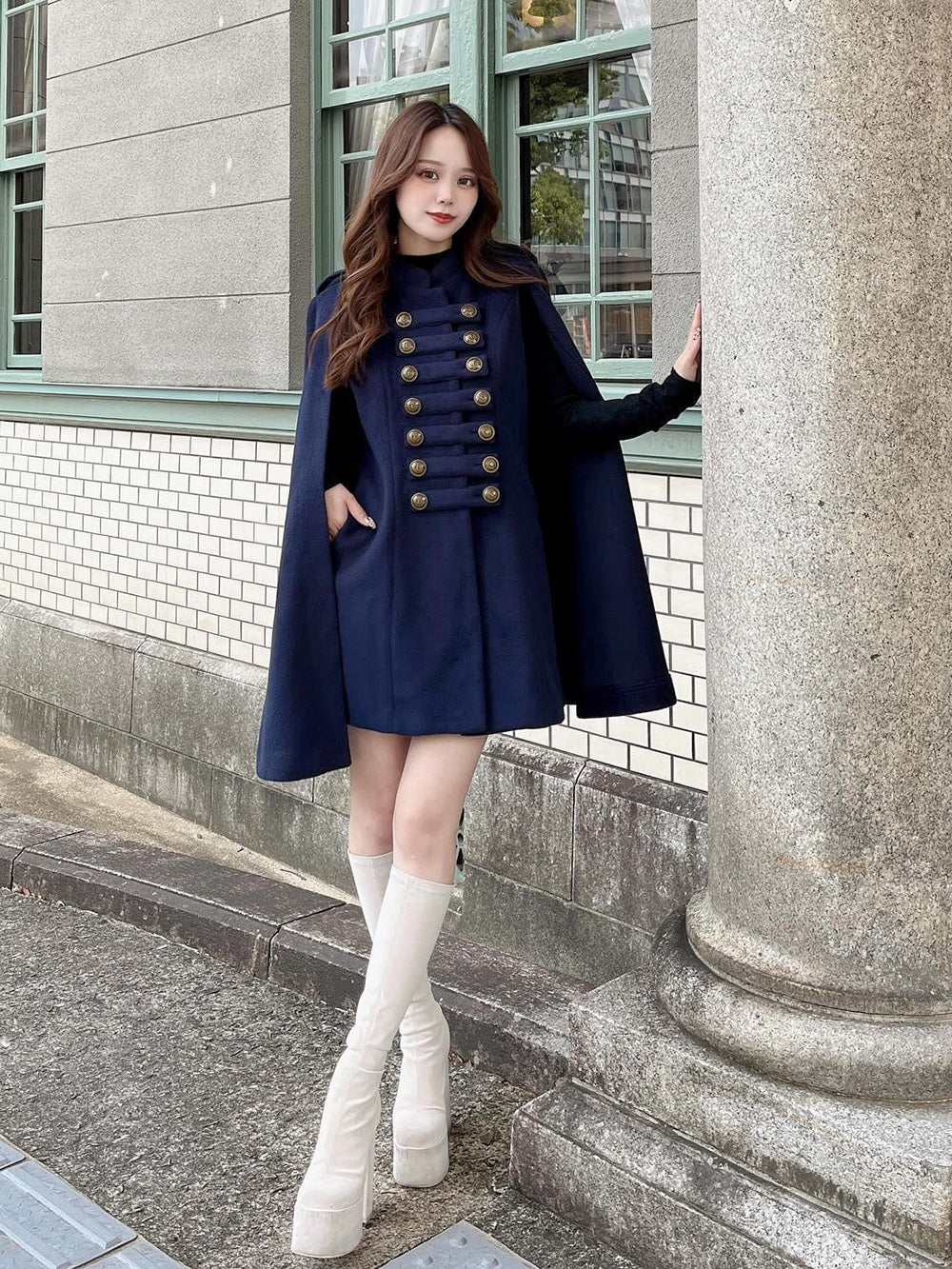 モデル:155cm(着用サイズ:F-L 着用カラー:NVY)