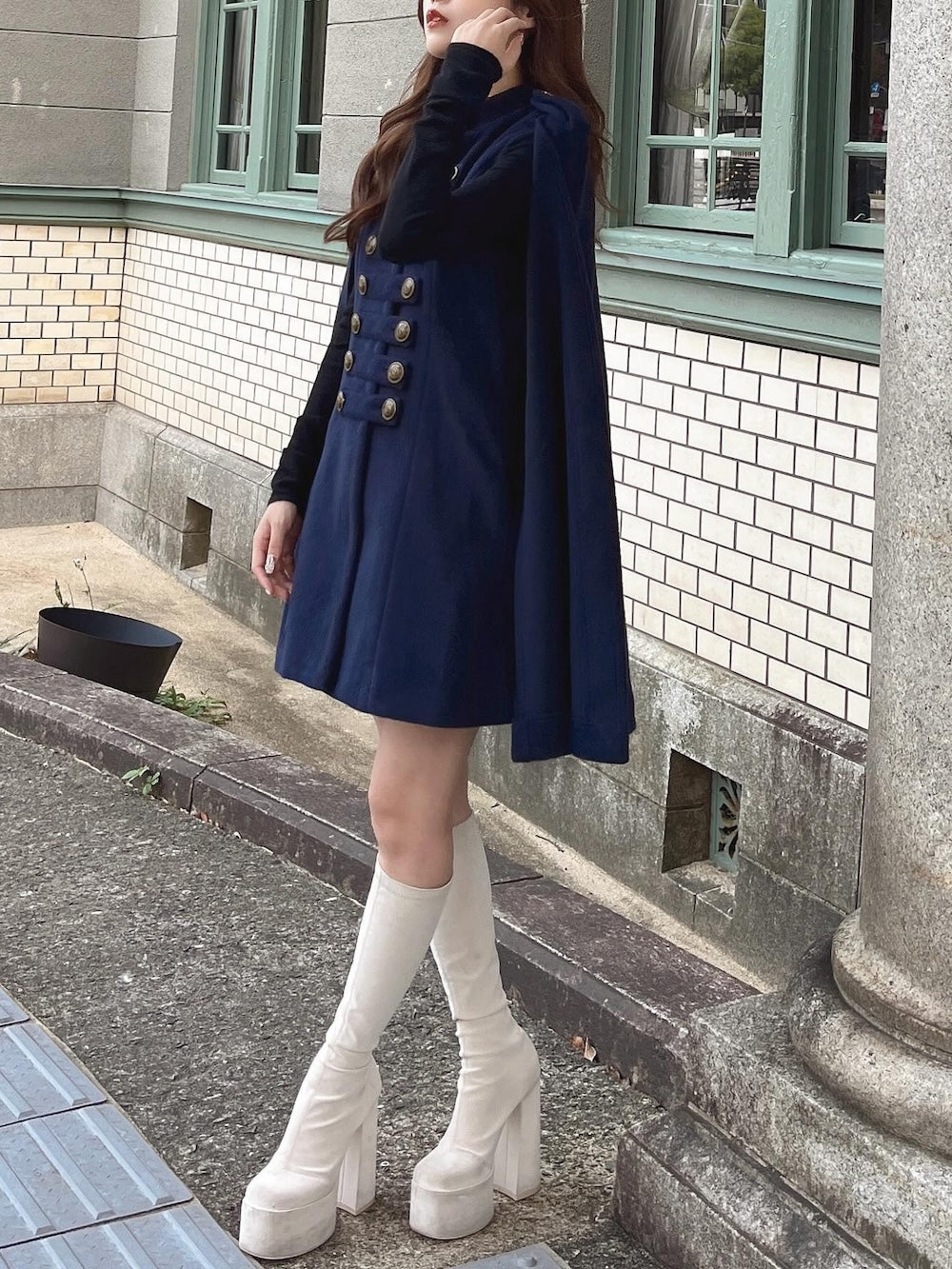 モデル:155cm(着用サイズ:F-L 着用カラー:NVY)