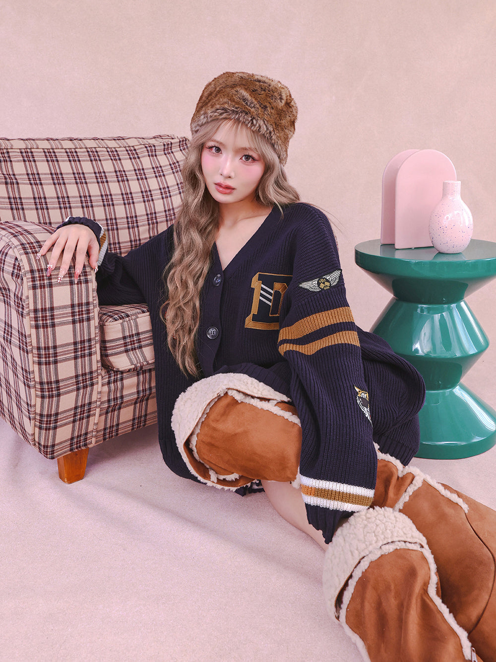 モデル:163cm(着用サイズ:FREE 着用カラー:NVY)