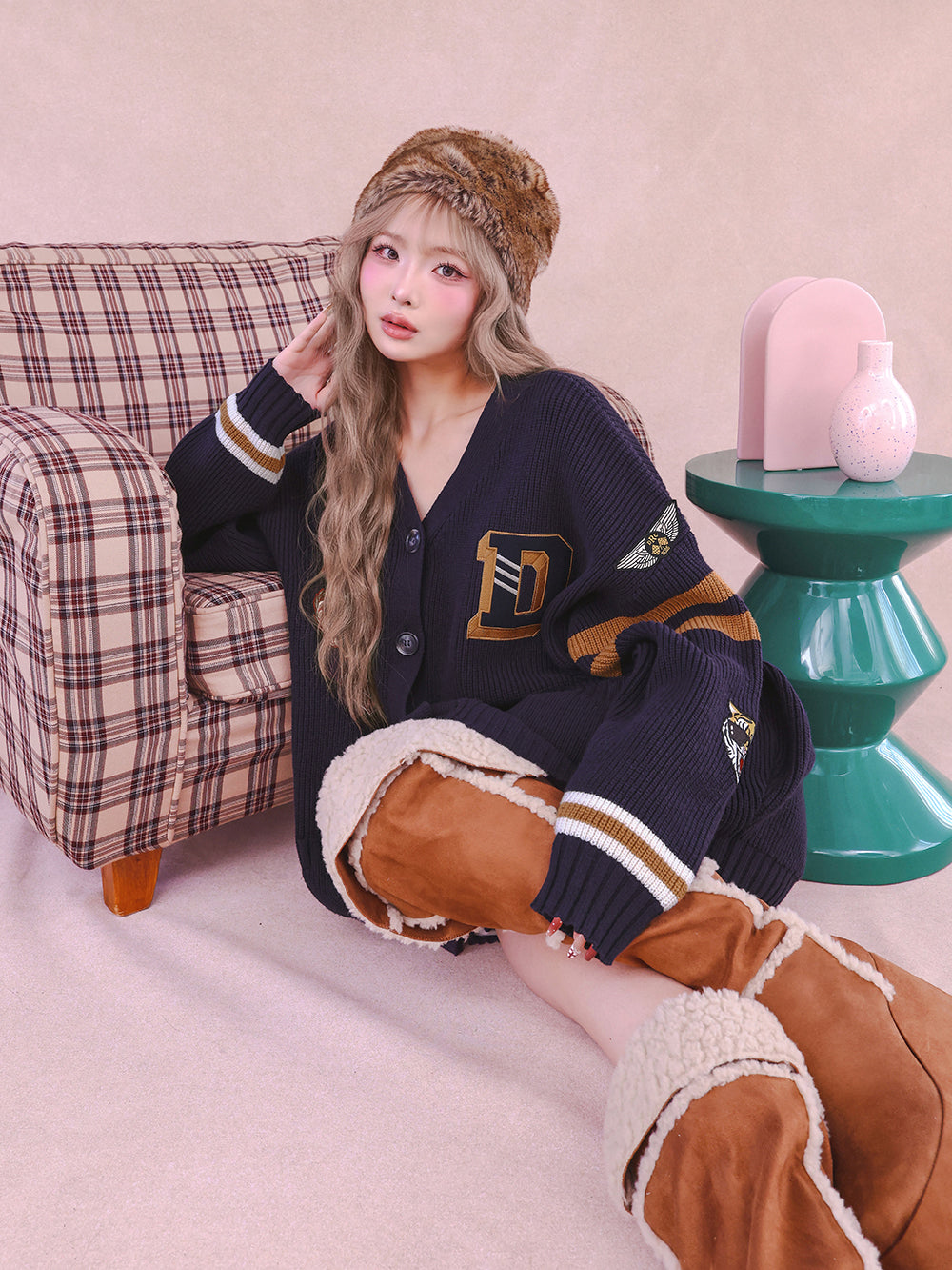 モデル:163cm(着用サイズ:FREE 着用カラー:NVY)