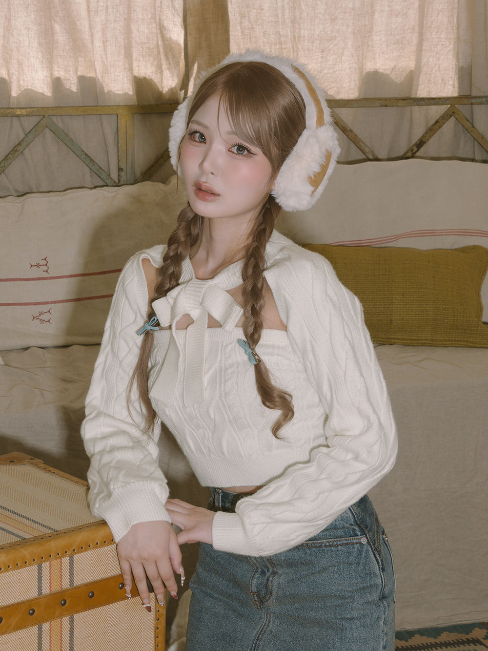 モデル:163cm(着用サイズ:FREE 着用カラー:WHT)