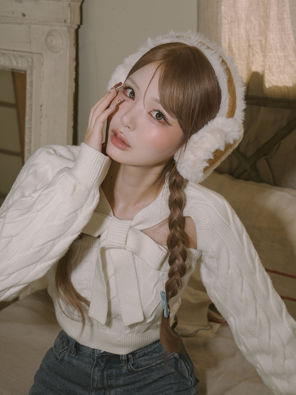 モデル:163cm(着用サイズ:FREE 着用カラー:WHT)