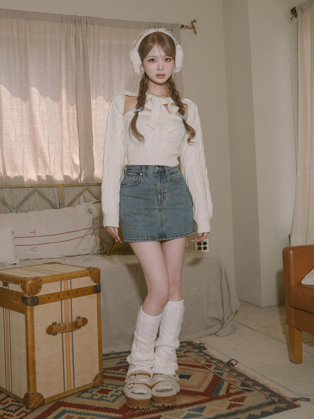 モデル:163cm(着用サイズ:FREE 着用カラー:WHT)