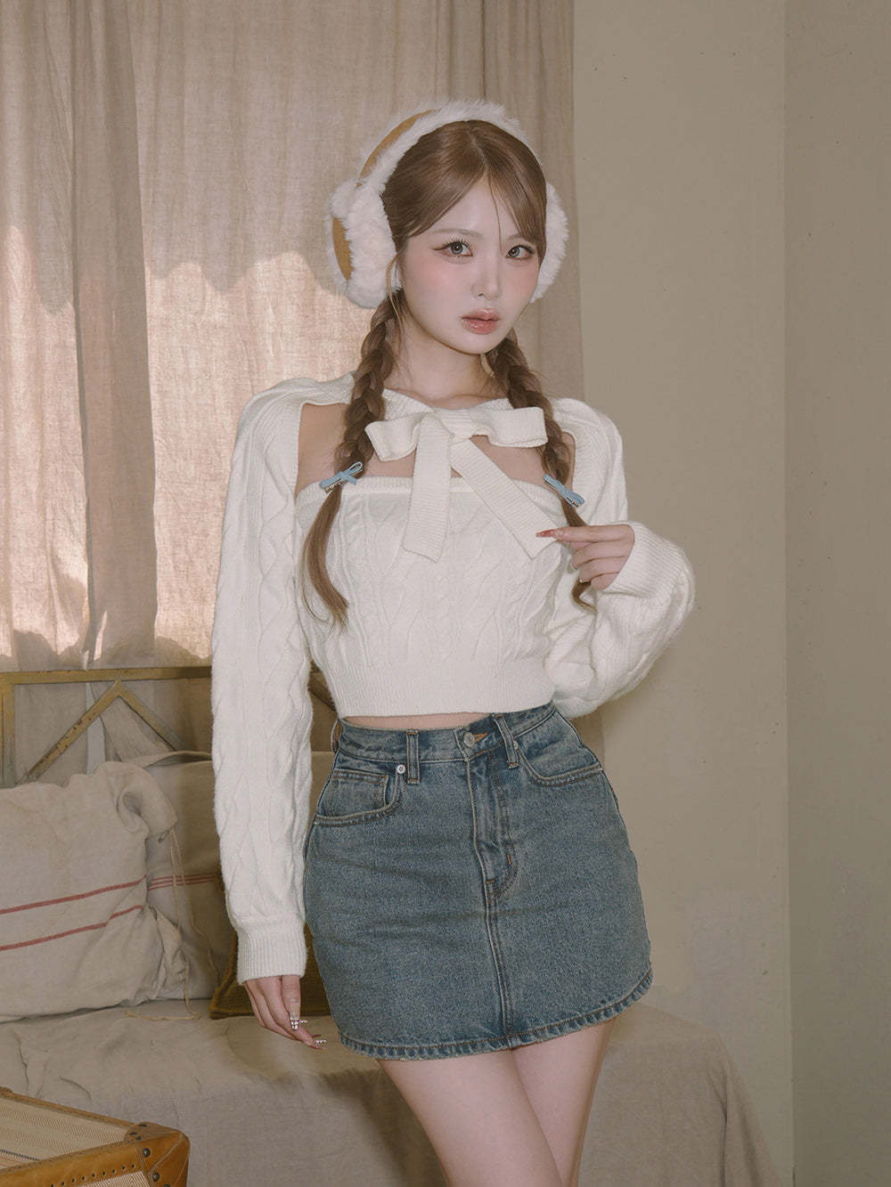 モデル:163cm(着用サイズ:FREE 着用カラー:WHT)
