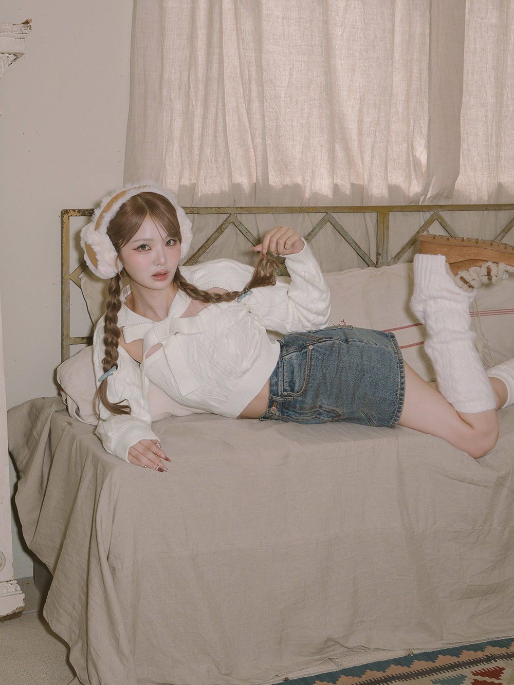 モデル:163cm(着用サイズ:FREE 着用カラー:WHT)