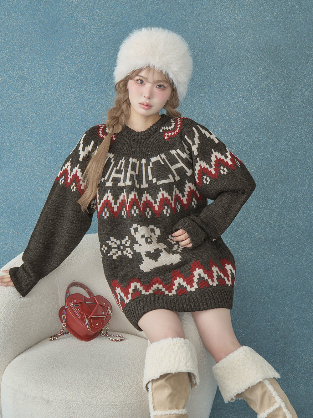 モデル:163cm(着用サイズ:FREE 着用カラー:C-GRY)