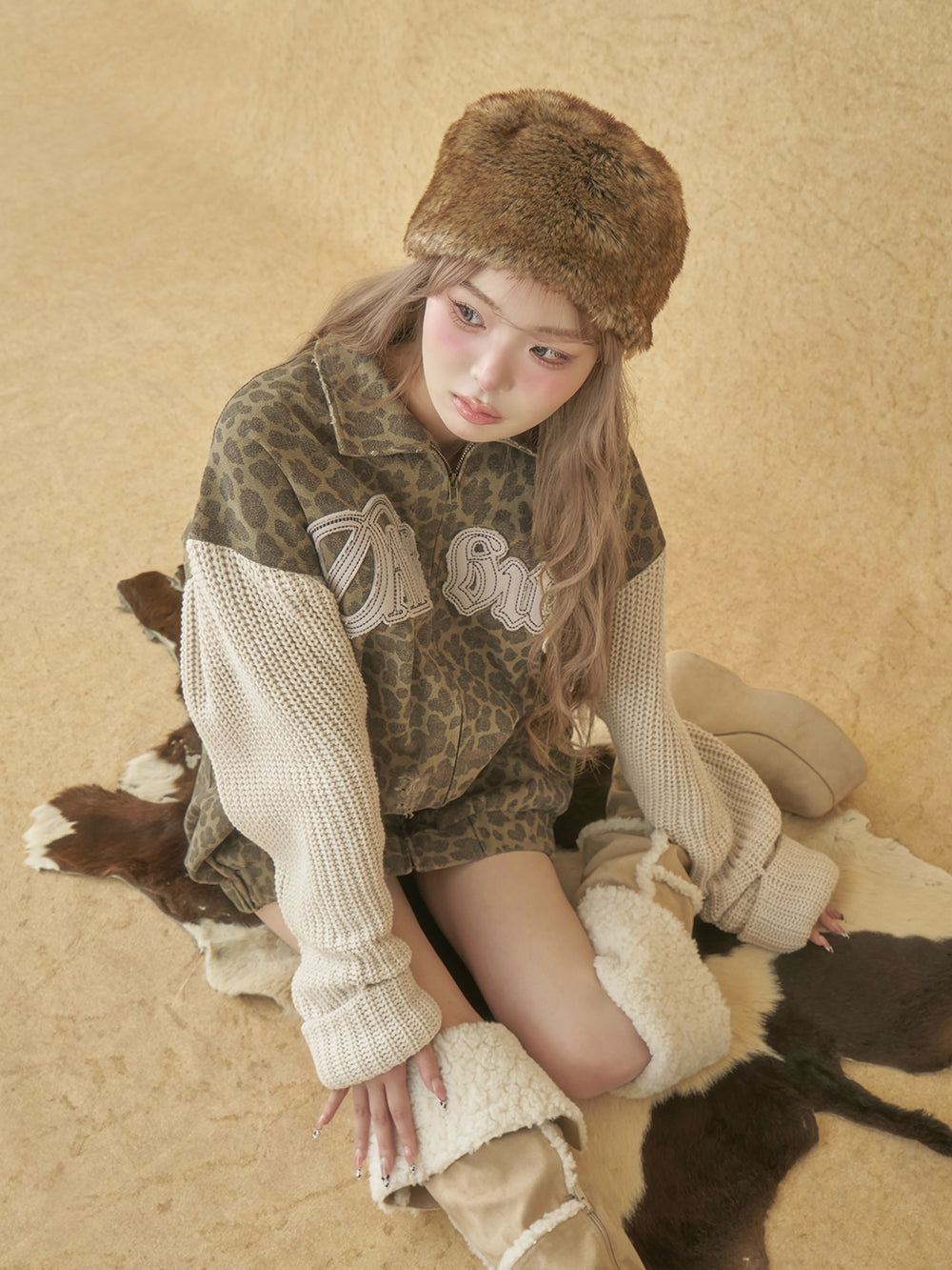 モデル:163cm(着用サイズ:FREE 着用カラー:BEG)