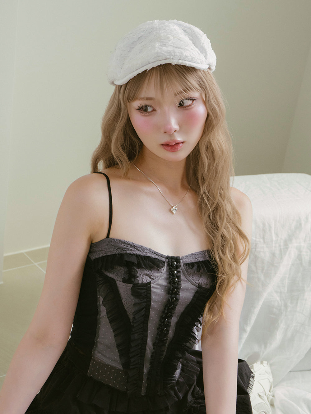モデル:163cm(着用サイズ:FREE 着用カラー:BLK)