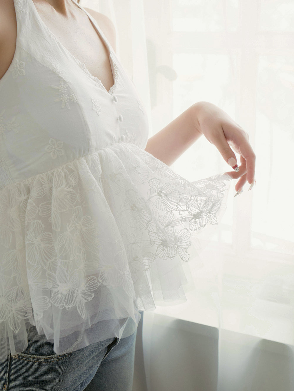 モデル:163cm(着用サイズ:FREE 着用カラー:WHT)