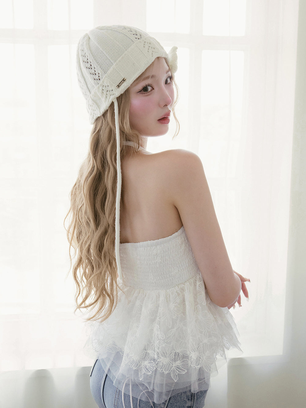 モデル:163cm(着用サイズ:FREE 着用カラー:WHT)