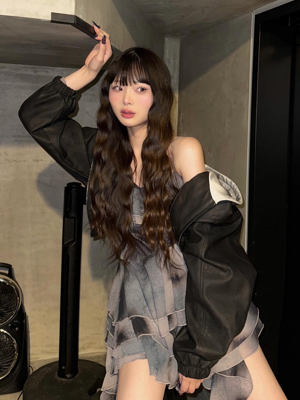 モデル:163cm(着用サイズ:FREE 着用カラー:BLK)