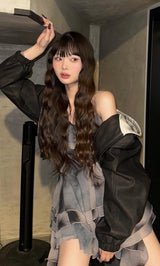 モデル:163cm(着用サイズ:FREE 着用カラー:BLK)