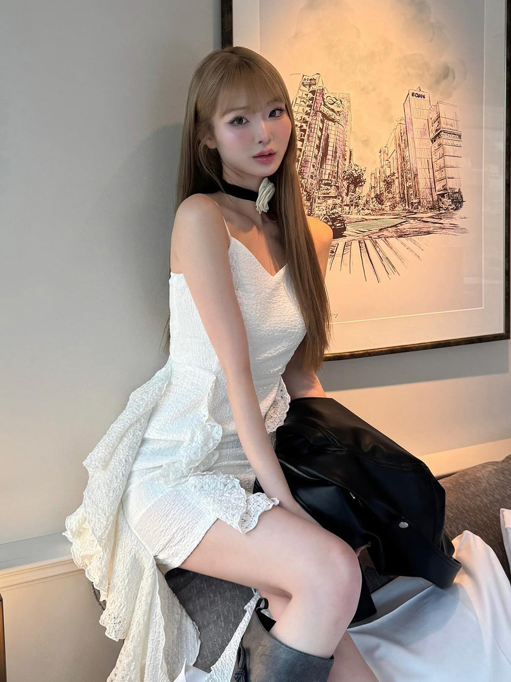 モデル:163cm(着用サイズ:FREE 着用カラー:WHT)