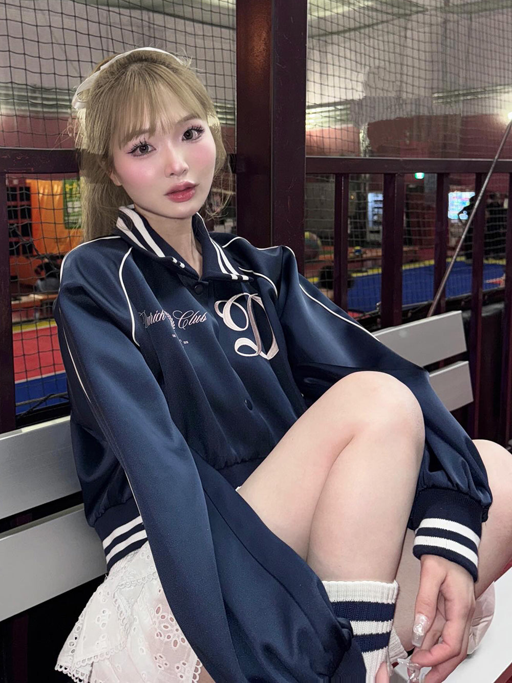 モデル:163cm(着用サイズ:FREE 着用カラー:NVY)