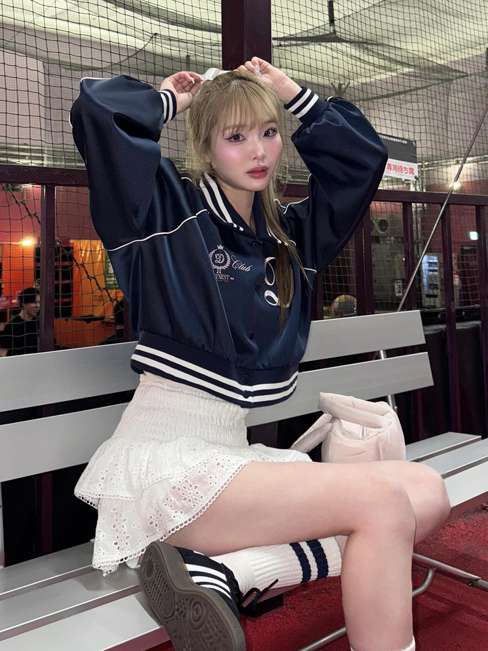 モデル:163cm(着用サイズ:FREE 着用カラー:NVY)