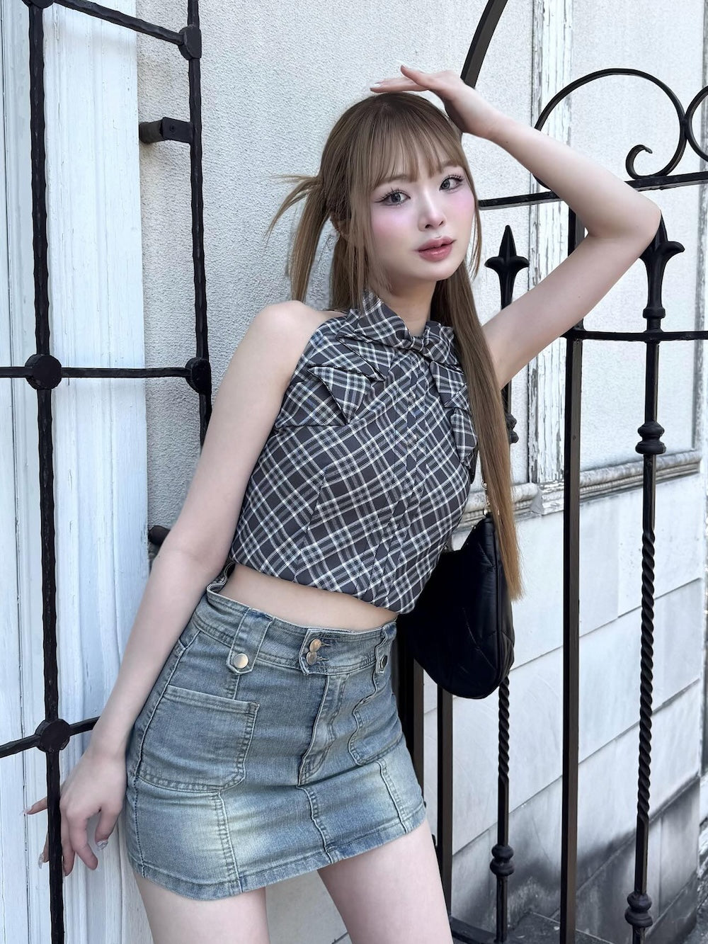 モデル:163cm(着用サイズ:FREE 着用カラー:GRY)