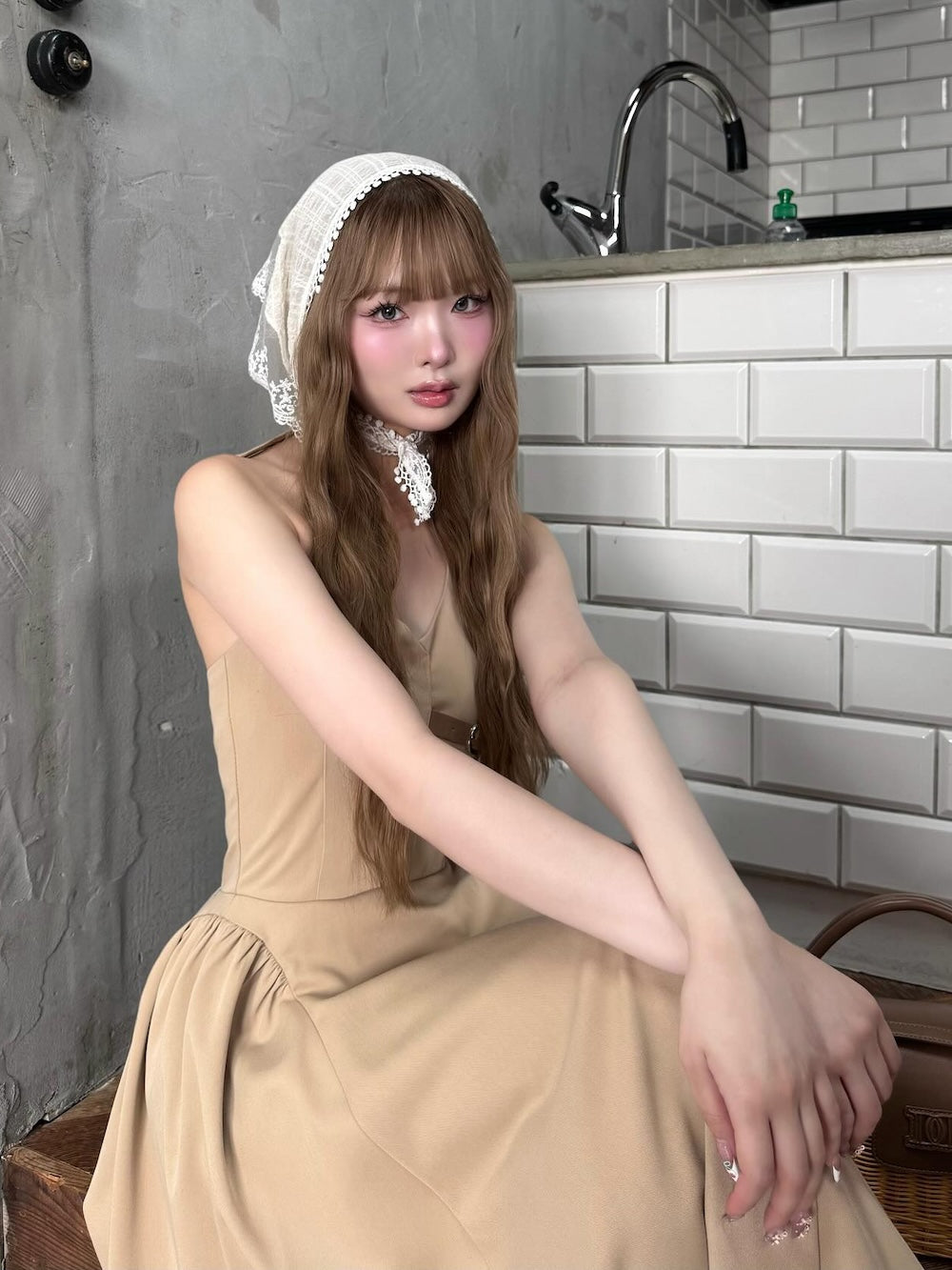 モデル:163cm(着用サイズ:FREE 着用カラー:BEG)