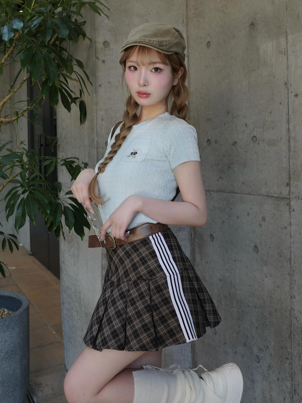 モデル:163cm(着用サイズ:FREE 着用カラー:SAX)