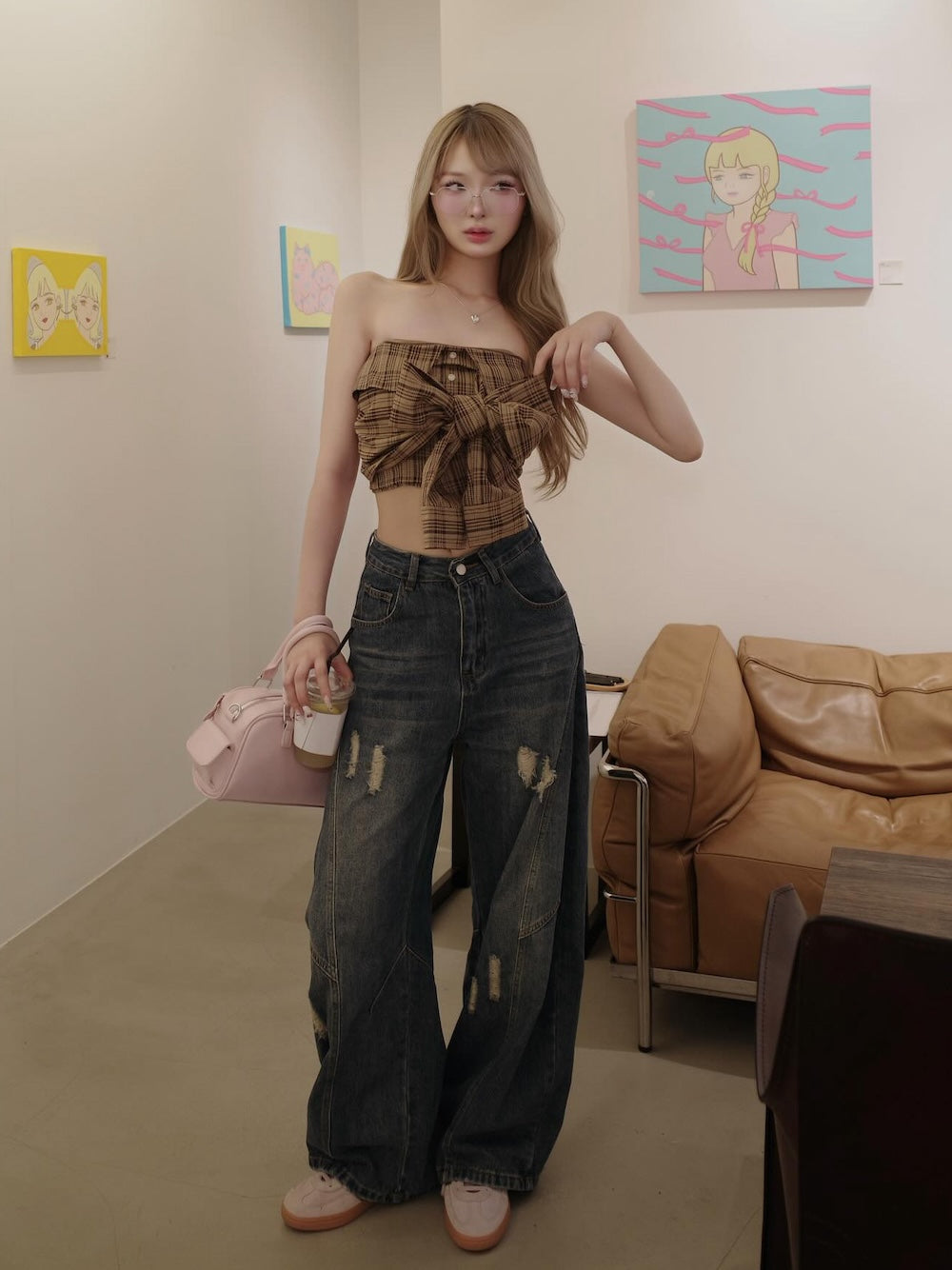 モデル:163cm(着用サイズ:FREE 着用カラー:BEG)