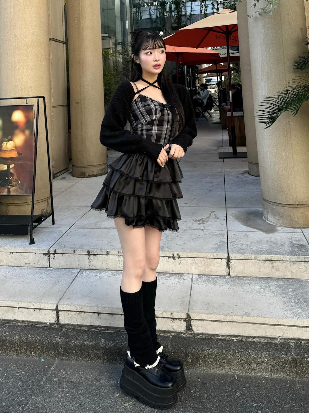 イレヘムチェックキャミワンピース