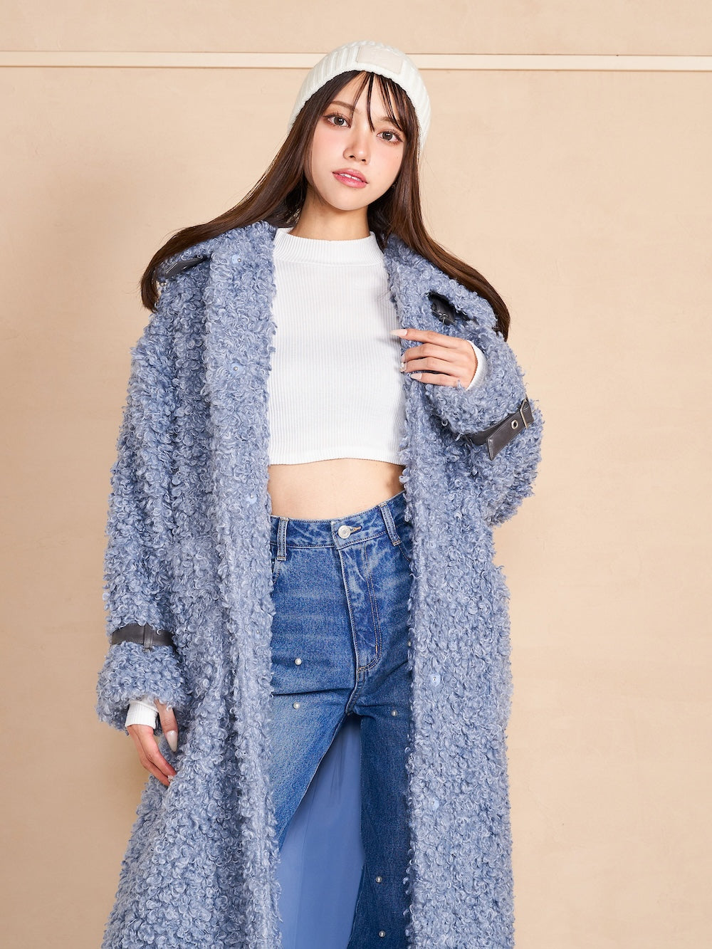 モデル:163cm(着用サイズ:FREE 着用カラー:BLU)