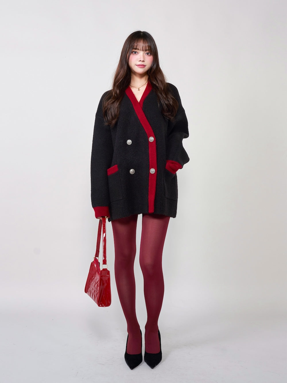 モデル:163cm(着用サイズ:FREE 着用カラー:BLK)