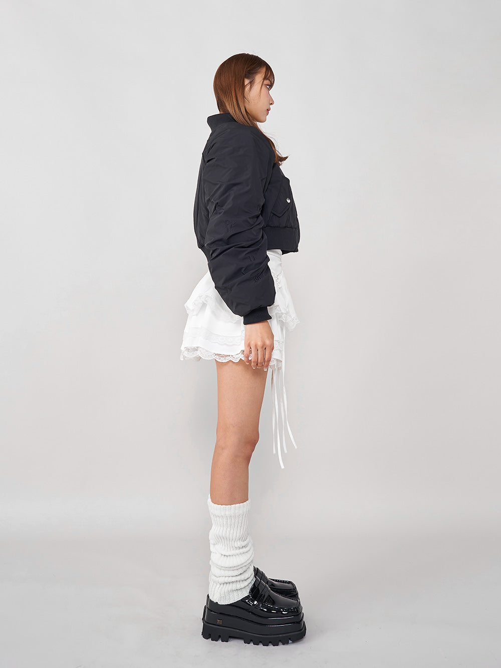モデル:163cm(着用サイズ:FREE 着用カラー:BLK)