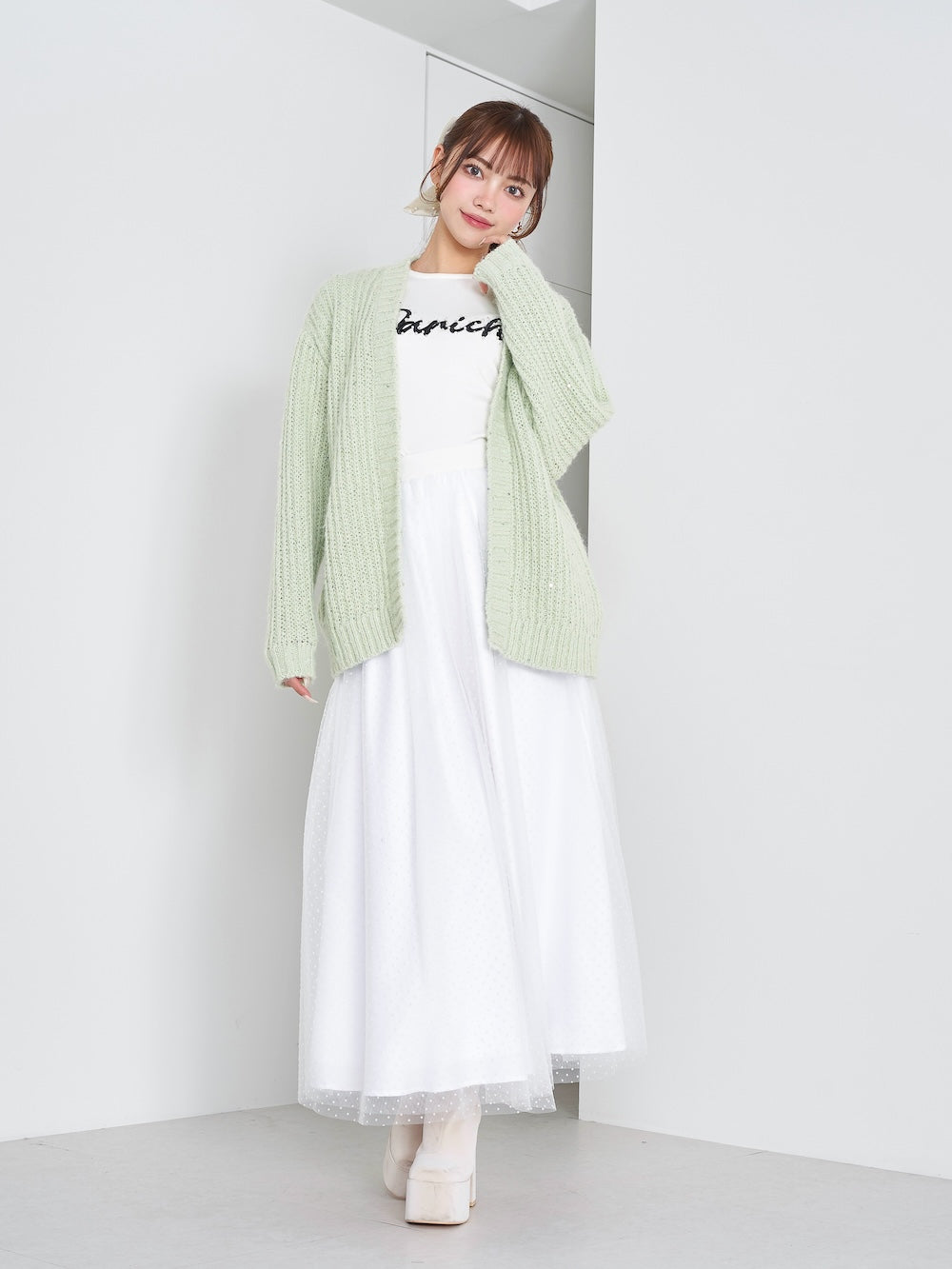 モデル:163cm(着用サイズ:FREE 着用カラー:MNT)
