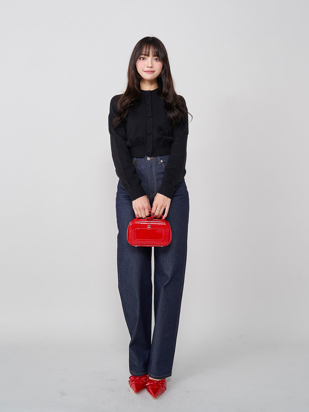 モデル:163cm(着用サイズ:FREE 着用カラー:BLK)
