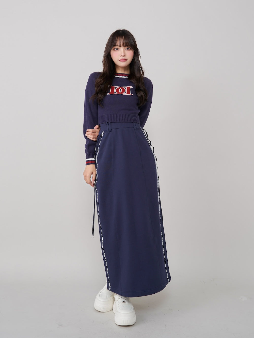 モデル:163cm(着用サイズ:FREE 着用カラー:NVY)