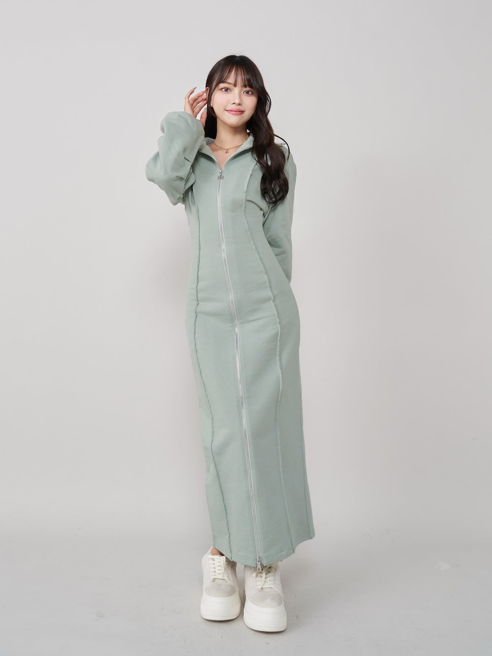モデル:163cm(着用サイズ:FREE 着用カラー:MNT)