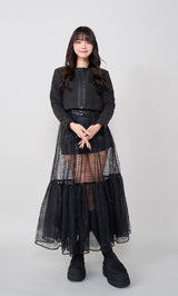 モデル:163cm(着用サイズ:FREE 着用カラー:BLK)