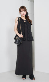 モデル:163cm(着用サイズ:FREE 着用カラー:BLK)